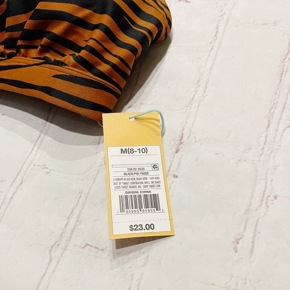 [Kona Sol] NWT Brown and black zebra stripe bikini swim top MEDIUM - Picture 4 of 4